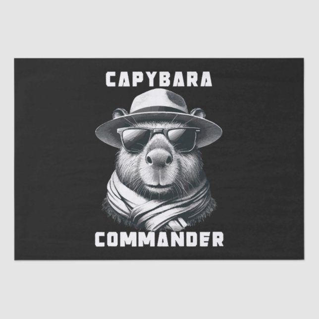 Capybara mit Sonnenbrille Kapitän Seidenpapier (Vorderseite)