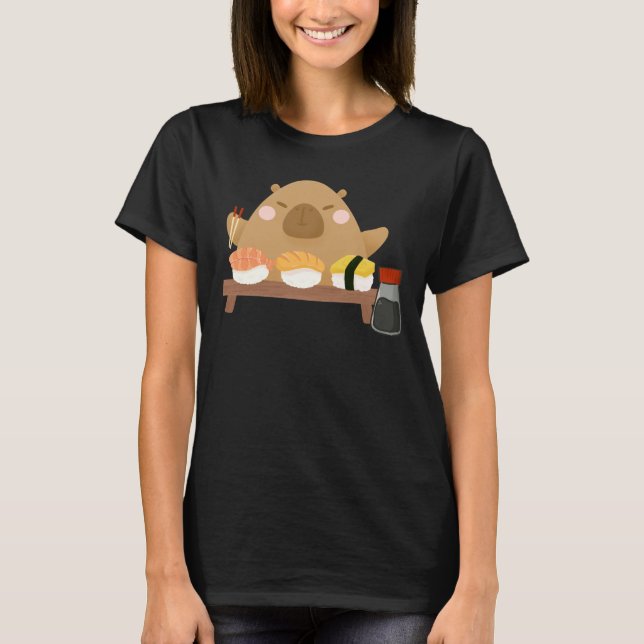 Capybara mit Sushi T-Shirt (Vorderseite)