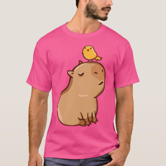Capybara mit Vogel T-Shirt