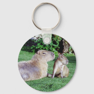 Capybara Mom and Son Keychain Schlüsselanhänger
