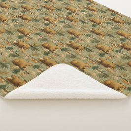 Capybara Morgenkaffee Frühstück Botanische Kunst Sherpadecke