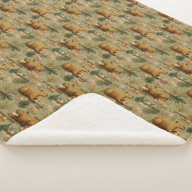 Capybara Morgenkaffee Frühstück Botanische Kunst Sherpadecke (3/4)