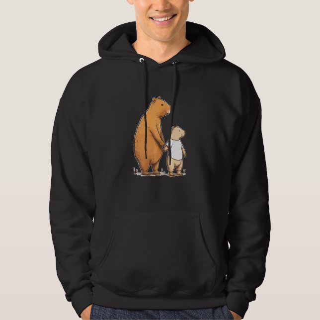 Capybara Mother and Kid Happy Family_1 Hoodie (Vorderseite)