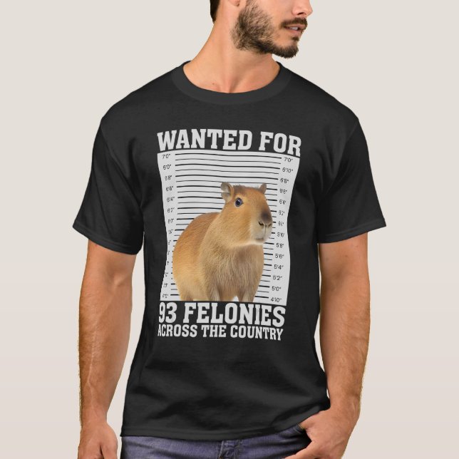 Capybara Mugshot für 93 Felonies unglaublich witzi T-Shirt (Vorderseite)