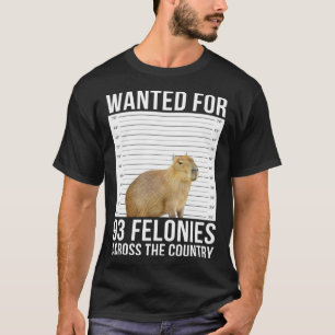 Capybara Mugshot Wollte für 93 Felonies auf der ga T-Shirt