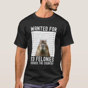 Capybara Mugshot Wollte für 93 Felonies auf der ga T-Shirt