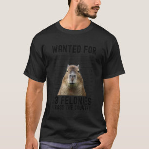 Capybara Mugshot Wollte für 93 Felonies auf der ga T-Shirt
