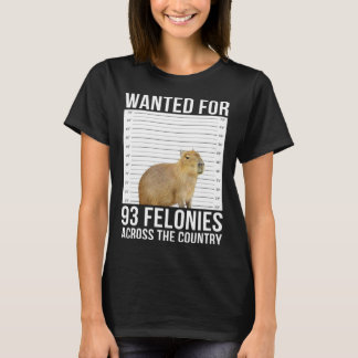 Capybara Mugshot Wollte für 93 Felonies auf der ga T-Shirt