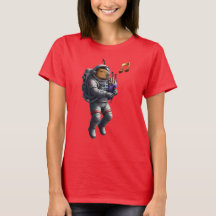 Capybara Musician in Space T - Shirt