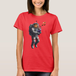 Capybara Musician in Space T - Shirt