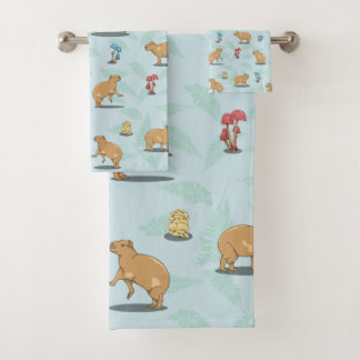 Capybara-Muster Badhandtuch Set