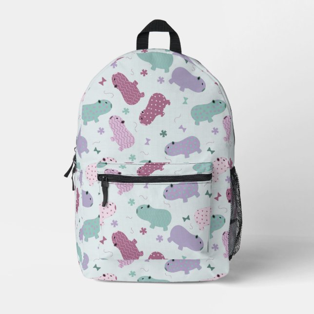 Capybara Muster bedruckte Rucksack (Vorderseite)