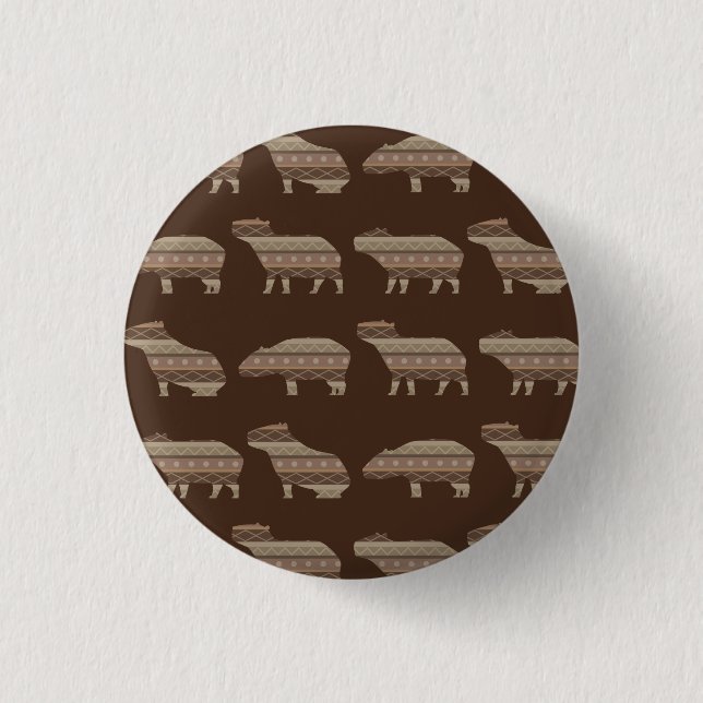 Capybara-Muster Button (Vorderseite)