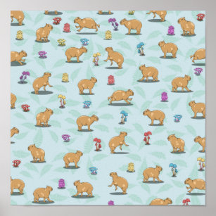 Capybara-Muster Poster
