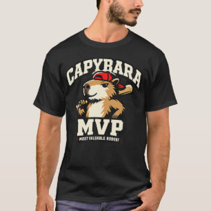 Capybara Mvp Baseball Wertvollstes Nagetier Lustig T-Shirt