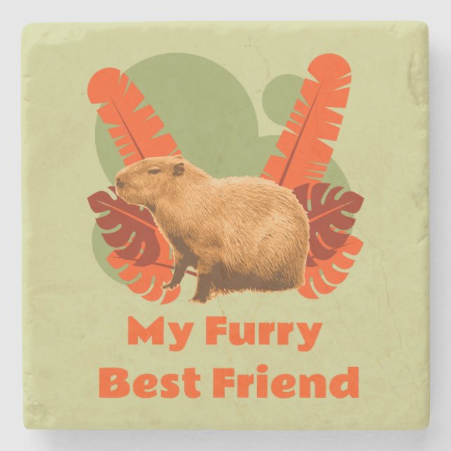 Capybara My Furry Best Friend Steinuntersetzer (Vorderseite)