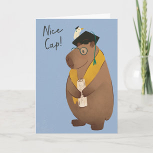 Capybara Nice Cap Abschluss Grußkarte Karte