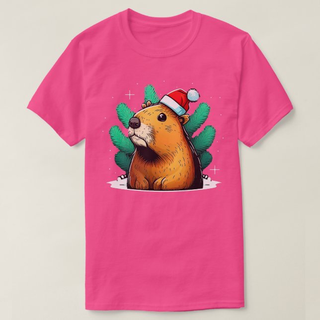 Capybara Niedlich und lustig Capybara Weihnachten T-Shirt (Design vorne)