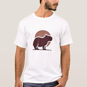Capybara Niedliche Minimalistische Silhouette Natu T-Shirt