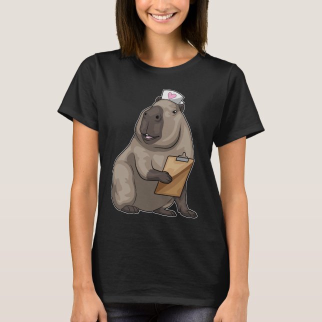 Capybara Nurse Notepad T-Shirt (Vorderseite)