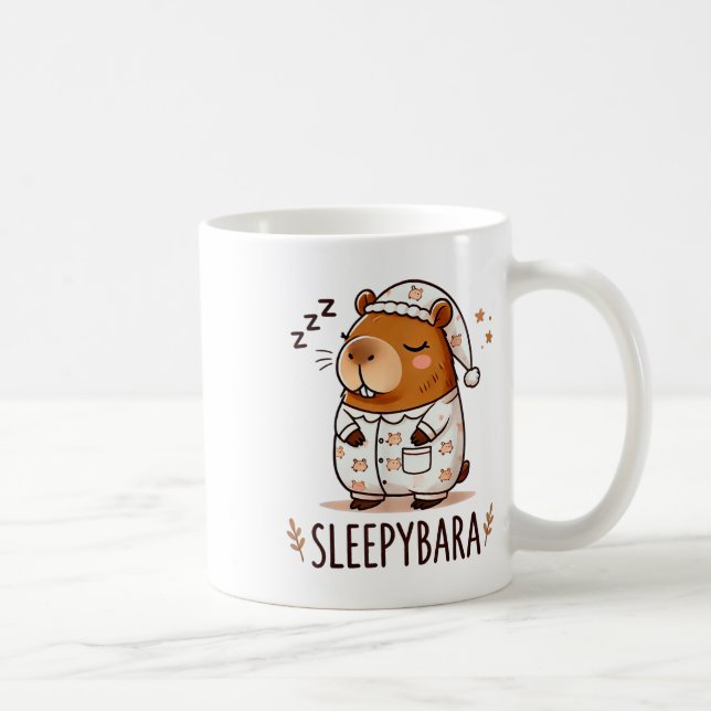 Capybara Offiziell Sleep Pajamas Nachtgown Sleepyb Kaffeetasse (Rechts)