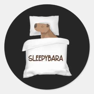 Capybara Offiziell Sleep Pajamas Nachtgown Sleepyb Runder Aufkleber