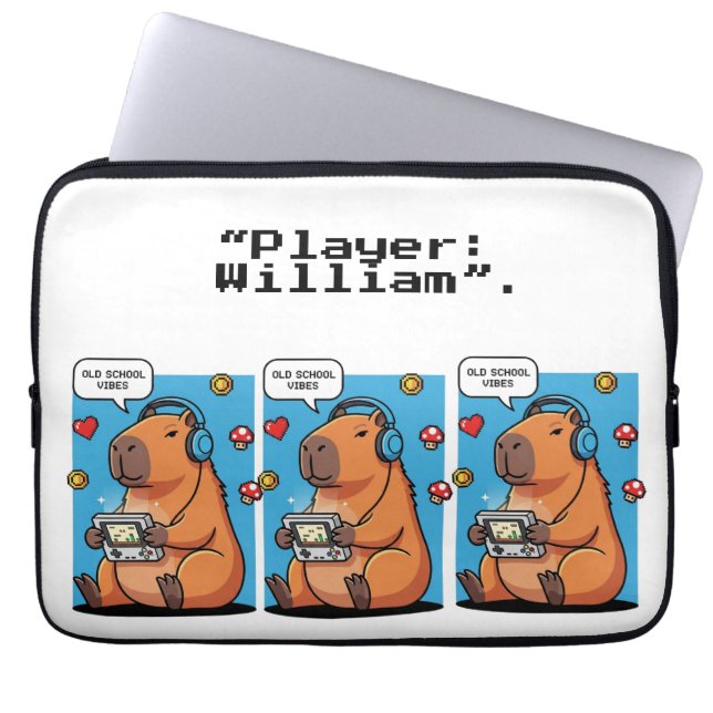 Capybara Old School Gamer Laptop Sleeve (Vorderseite)
