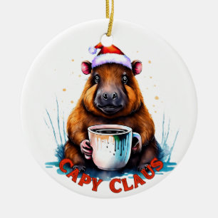Capybara Ornament, Capybara Weihnachten, Geschenk Keramik Ornament
