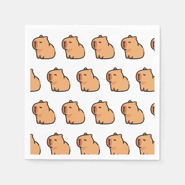 Capybara Party Napkins | Süße Tier Birthday Serviette (Vorderseite)