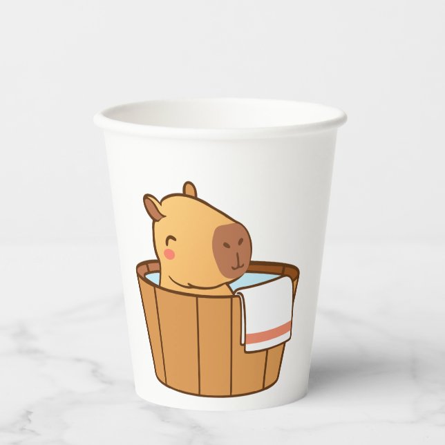 Capybara Party Paper Cup | Süße Tier Birthday Pappbecher (Vorderseite)