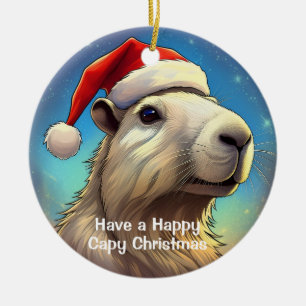 Capybara Personalisierte Weihnachtsfeier Keramik Ornament