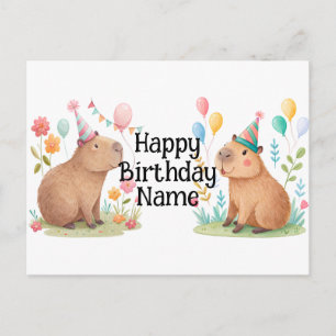 Capybara personalisierter Geburtstag Postkarte