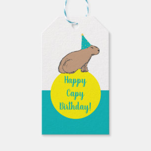 Capybara Personalisierter Kindergeburtstag Zoo-Tie Geschenkanhänger