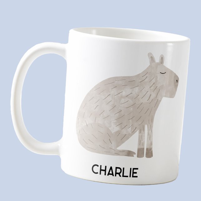 Capybara Personenname Kaffeetasse (Fun capybara personalized custom name coffee mug)