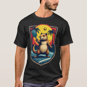Capybara-Pickleball-Club Retro-Sport-Logo Vintage T-Shirt