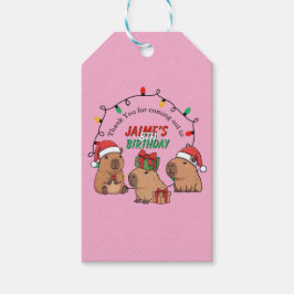 Capybara Pink Christmas Holiday Birthday Geschenkanhänger