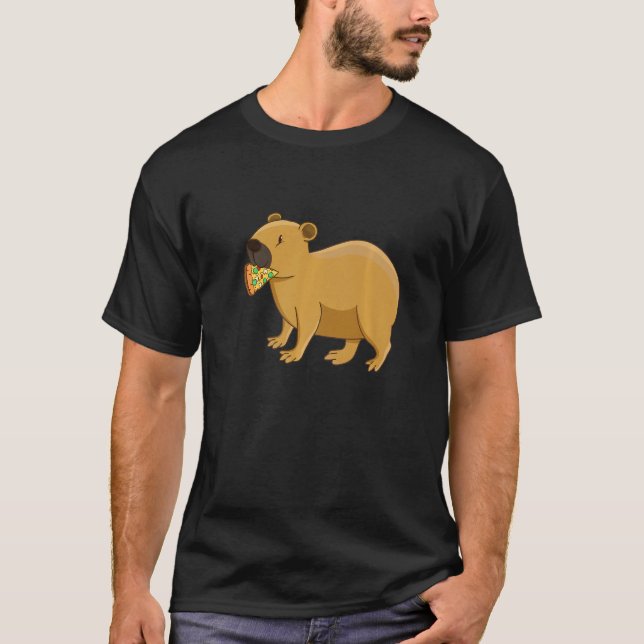 Capybara Pizza Wildlife Animal Italienische Küche T-Shirt (Vorderseite)