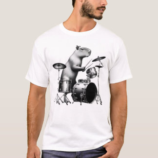 Capybara Playing Drumkit Player Drummer T-Shirt