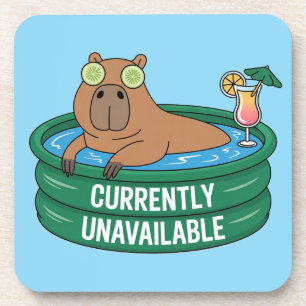 Capybara-Pool-Entspannungstypografie-Grafik Getränkeuntersetzer
