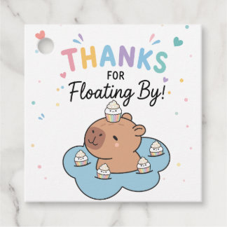 Capybara-Poolparty-Dankeschön Geschenkanhänger