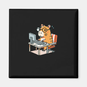 Capybara-Programmierer arbeiten an der Computerkle Magnet