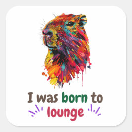 Capybara Quadratischer Aufkleber