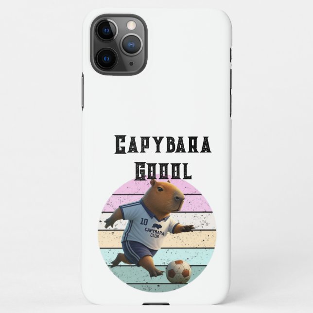 Capybara rainbow case phone through play football  iPhone hülle (Rückseite)