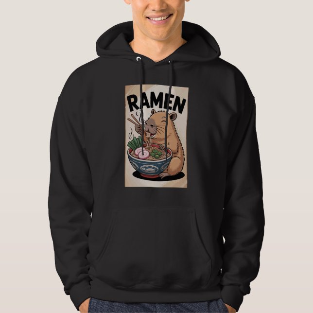 Capybara Ramen Fan Cute Japanese Noodle Soup Kawai Hoodie (Vorderseite)