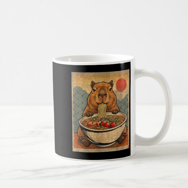 Capybara Ramen Japanese Funny Graphic Kawaii Anime Kaffeetasse (Rechts)