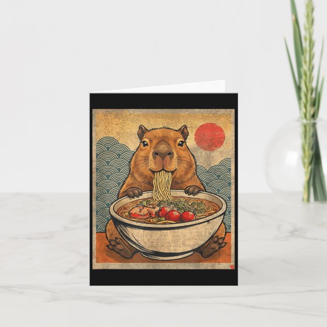 Capybara Ramen Japanese Funny Graphic Kawaii Anime Karte (Vorderseite)