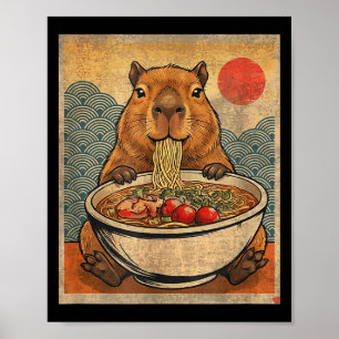 Capybara Ramen Japanisch Lustig Grafik Kawaii Anim Poster
