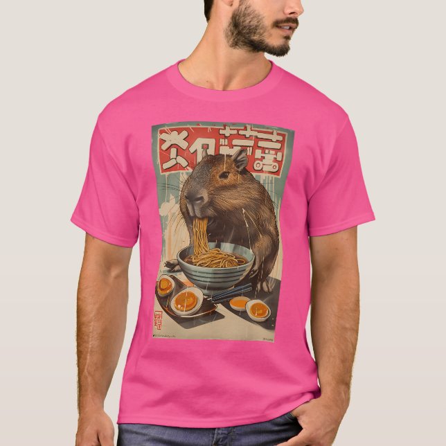Capybara Ramen Japanisch T-Shirt (Vorderseite)
