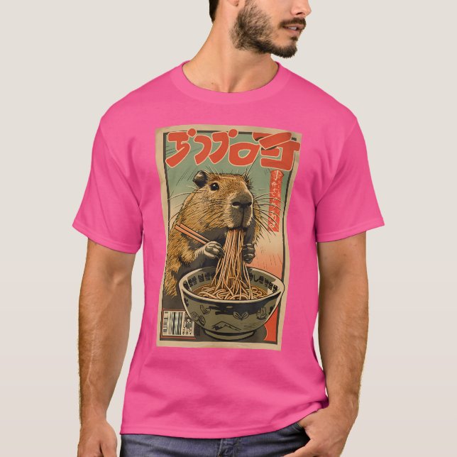 Capybara Ramen Japanisch T-Shirt (Vorderseite)
