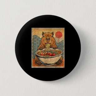 Capybara Ramen Japanisches Lustiges Grafik Kawaii Button